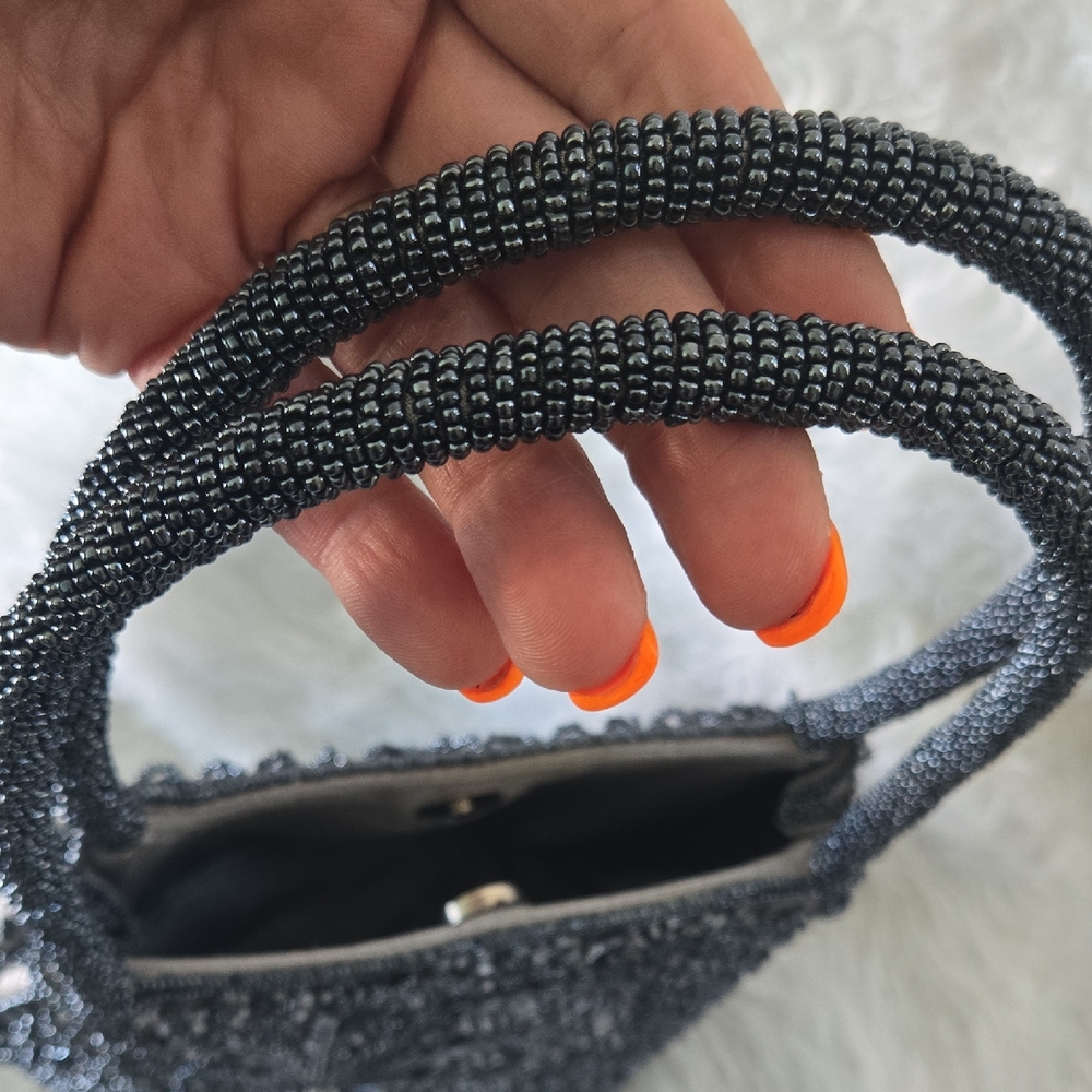 Gorgeous Hand-Beaded Palm‎ Tree Evening Bag ✨ - Picture 7 of 9